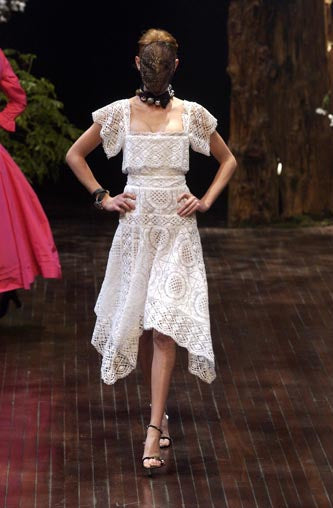 Vivienne Westwood Spring/Summer 2002 Crochet Lace Corset Dress