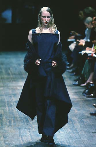 Yohji Yamamoto Fall 1997 Wool Astrakan Sleeves Oversized Coat