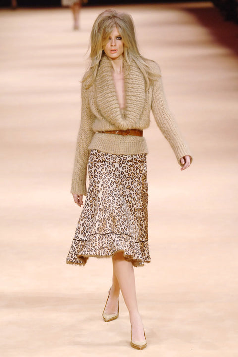 Alexander McQueen F/W 2005 Leopard Print Silk Mermaid Skirt