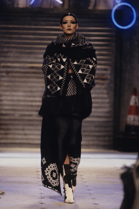 John Galliano F/W 1999 Mohair Chevron Cropped Blazer