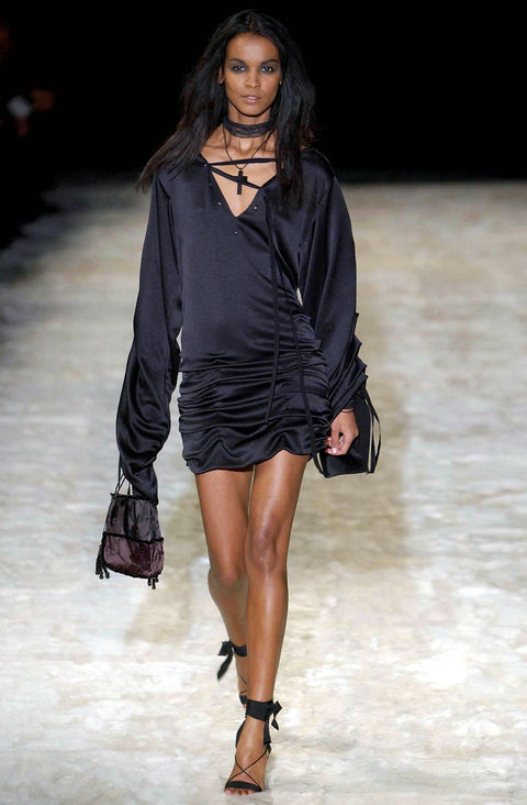 Gucci by Tom Ford FW2002 Lace Bondage Silk Mini Dress