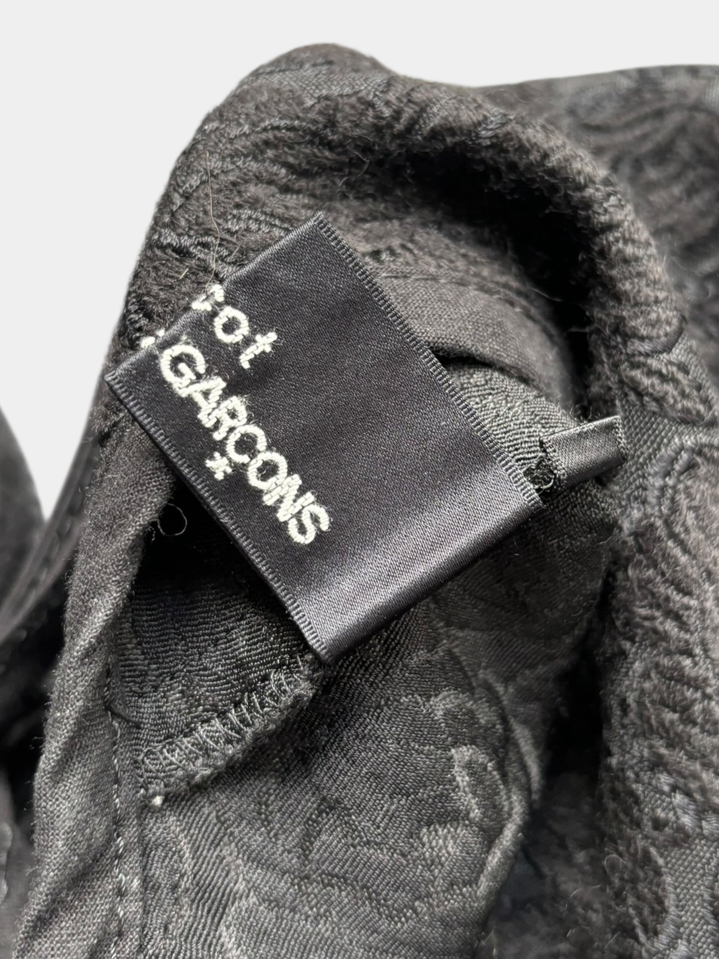 Comme Des Garcons Tricot SS07 Jacquard Embroidery Black Tunic Top