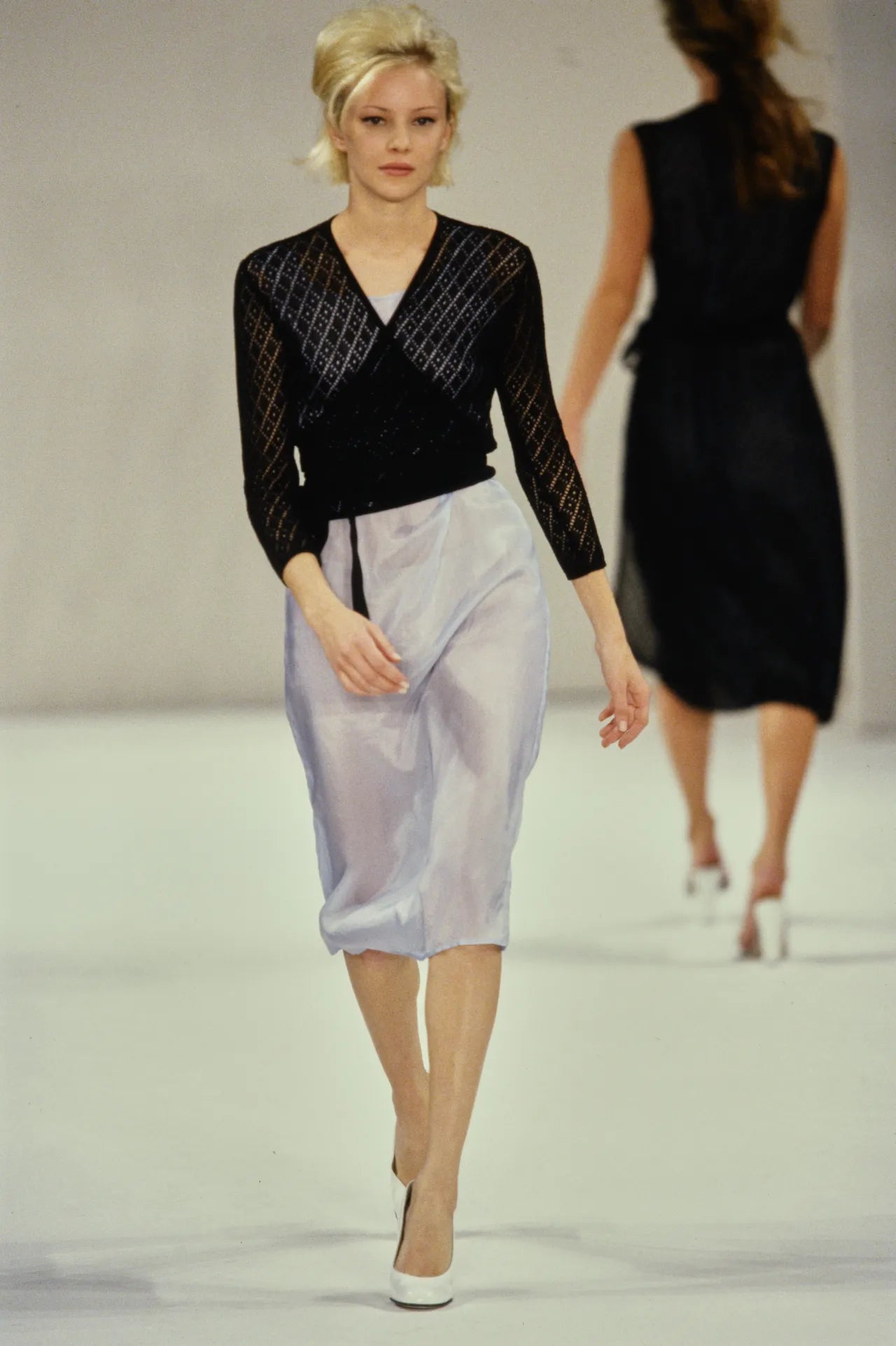 Miu Miu Fall 1995 Baby Blue Silk Midi Dress