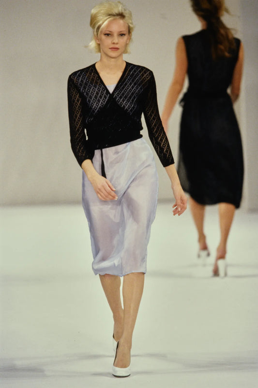 Miu Miu Fall 1995 Baby Blue Silk Midi Dress