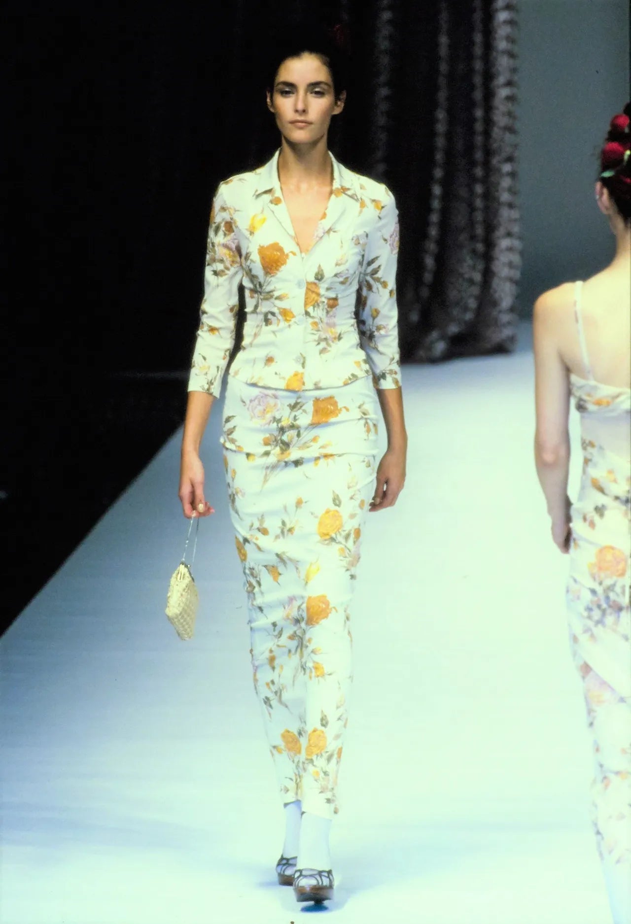 Dolce & Gabbana Spring 1997 Long Silk Floral Skirt