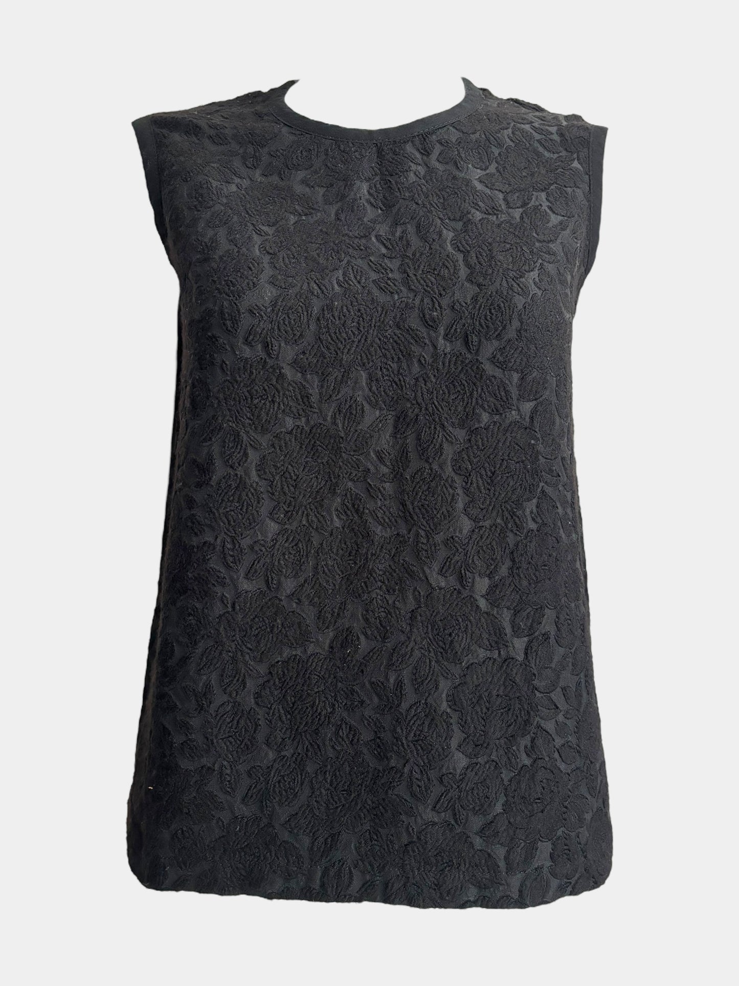 Comme Des Garcons Tricot SS07 Jacquard Embroidery Black Tunic Top