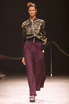 Yohji Yamamoto Spring 2002 Zipped Silk Bomber Jacket