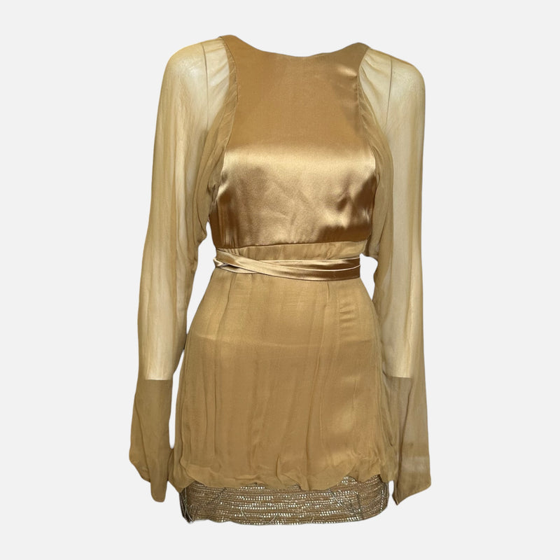 Gucci F/W 2006 Sheer Silk-Panelled Chain-Embellished Mini Dress