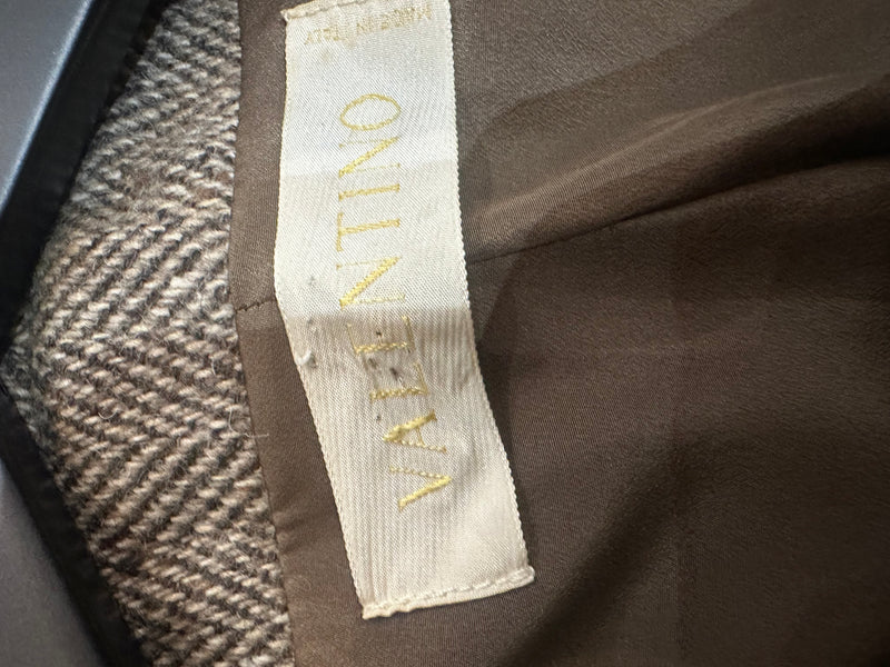 Valentino F/W 2005 Brown Herringbone Tweed Harness-Strap Jacket