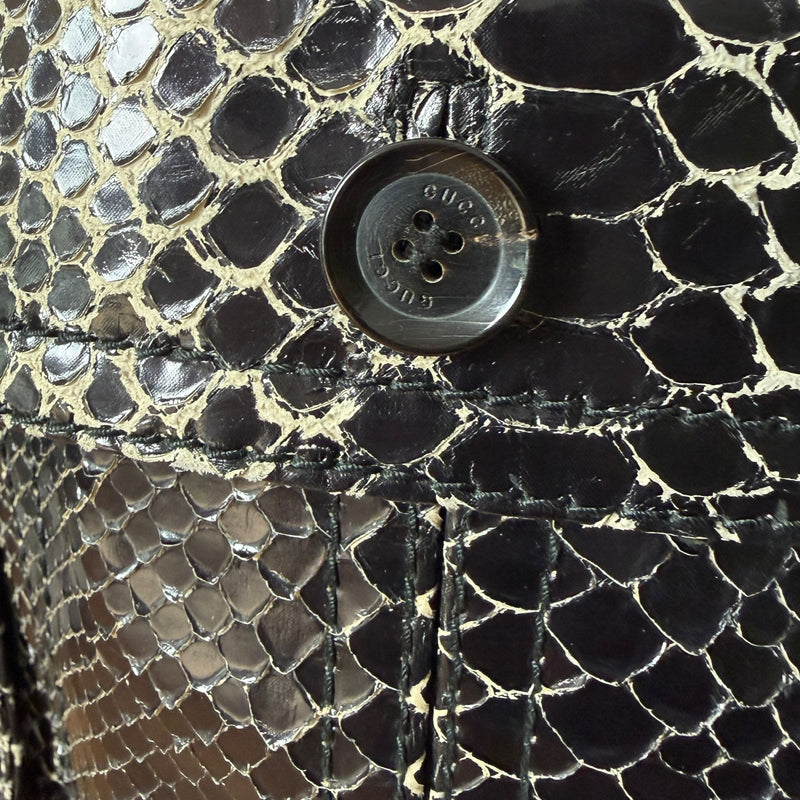 Gucci S/S 2009 Black Python Snakeskin Cropped Bomber Jacket