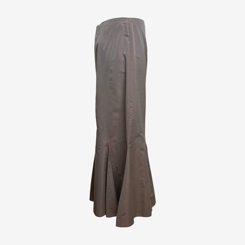 Blumarine 2000s Taupe Bias-Panelled Mermaid Midi Skirt