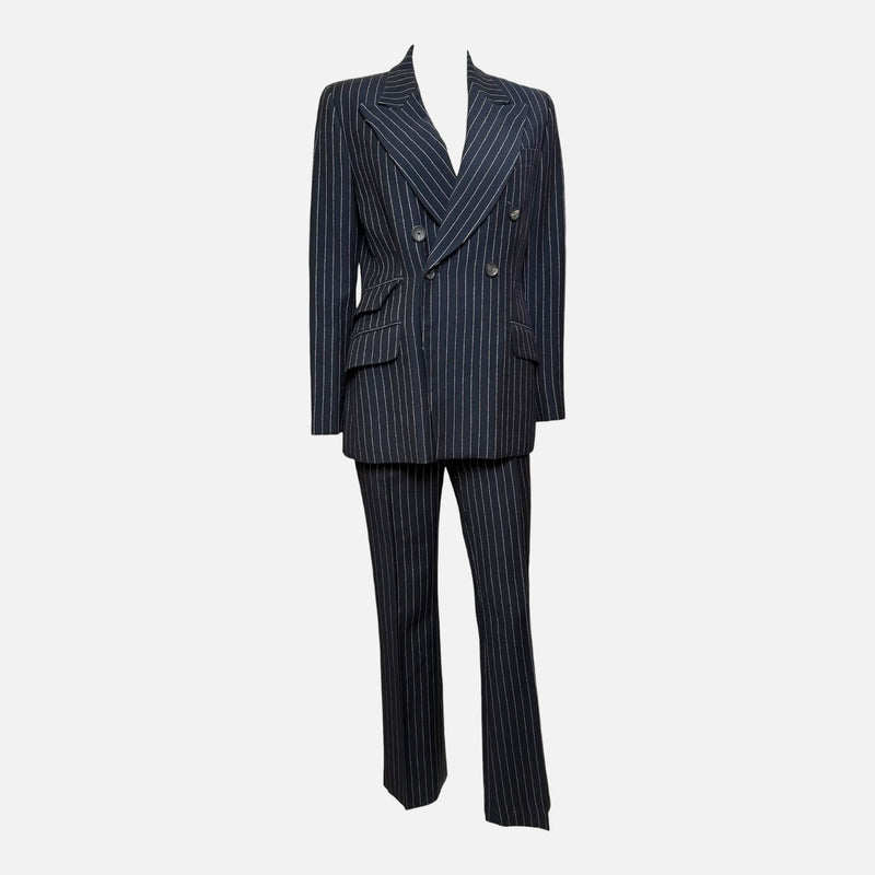 Gucci by Tom Ford F/W 1996 Navy Pinstripe Double-Breasted Wool Trouser Suit