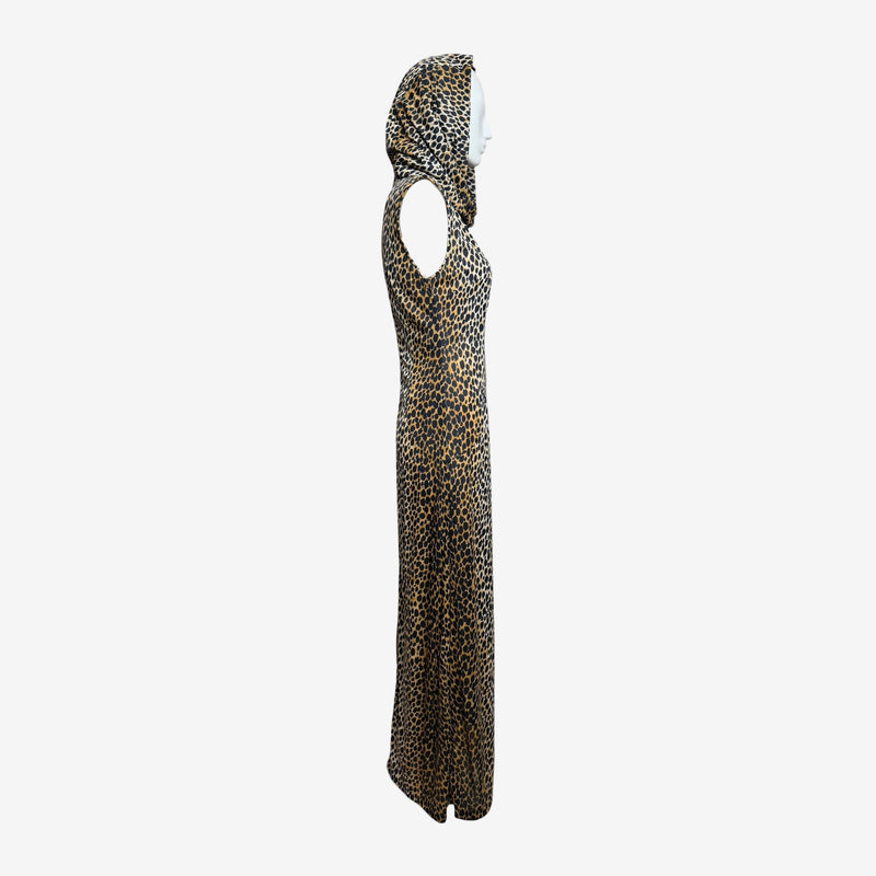 Leopard print stretch jersey maxi dress by Dolce & Gabbana, fitted bodice