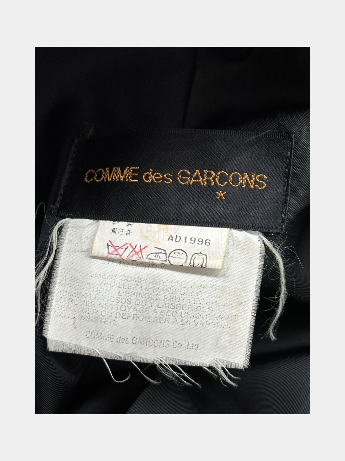 Comme Des Garcons FW96 Blanket Asymetrical Black Wool Coat