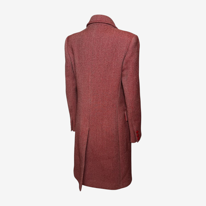Miu Miu F/W 2000 Red Diagonal-Stripe Double-Breasted Midi Coat