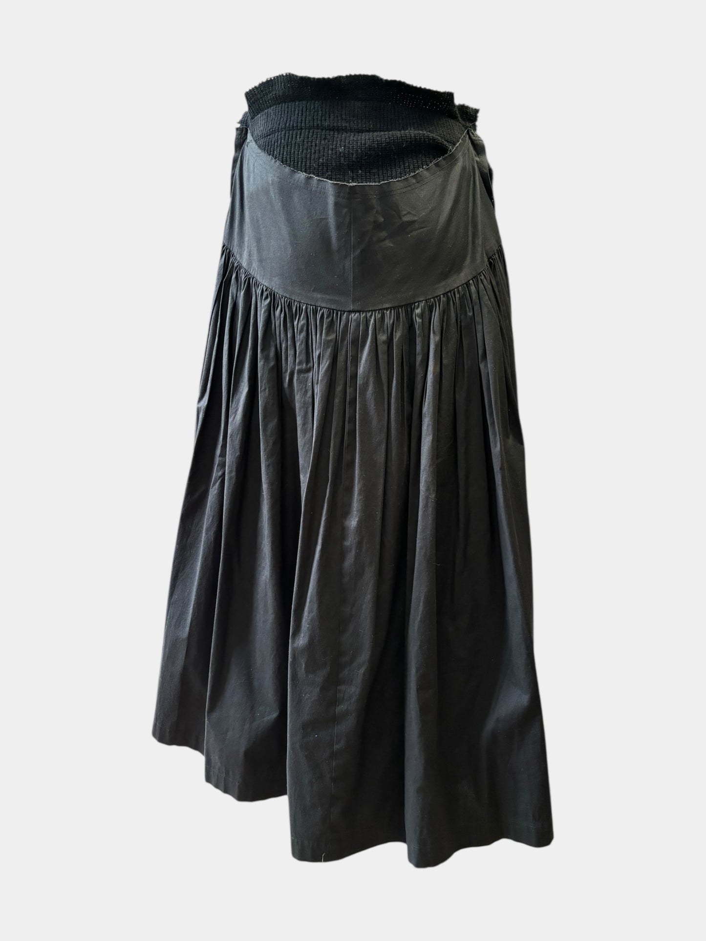 Comme Des Garcons FW02 Pleated Knit Back Long Skirt