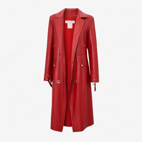 Christian Dior by John Galliano FW2003 Bondage Prototype Red Leather Coat