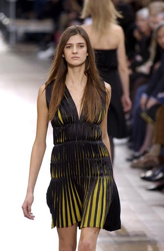 Lanvin by Alber Elbaz F/W 2003 Yellow Pleated Dress