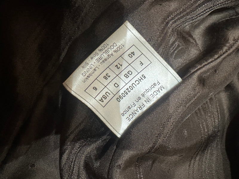 John Galliano F/W 2005 Brown Lambskin Ruched Wide-Collar Cropped Jacket