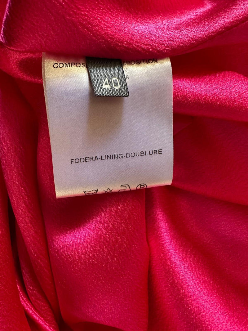 Alexander McQueen S/S 2008 Fuchsia Satin Draped Halter Top