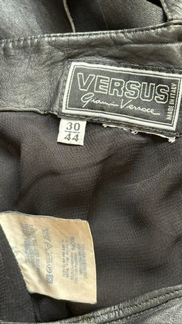 Gianni Versace S/S 1994 Black Leather Cutout-Floral Mini Dress