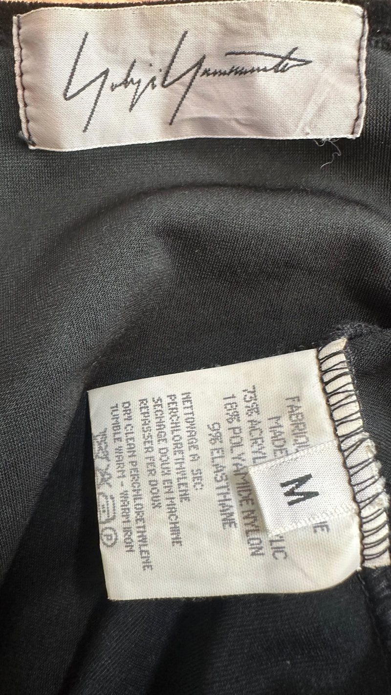 Yohji Yamamoto 1980s Black Crushed Velvet Wrap Two-Piece Dress