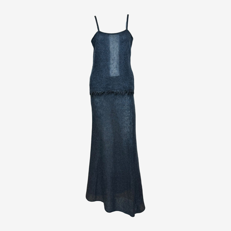 Roberto Cavalli CLASS spaghetti-strap camisole, semi-sheer with frayed hem detail