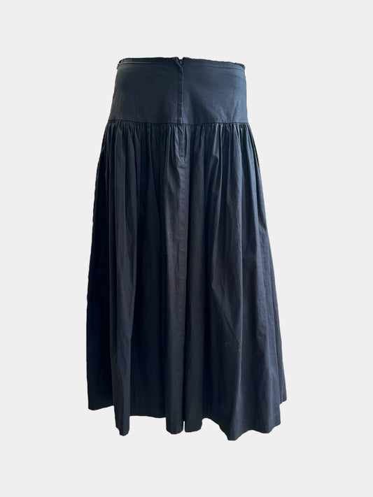 Comme Des Garcons FW02 Pleated Knit Back Long Skirt