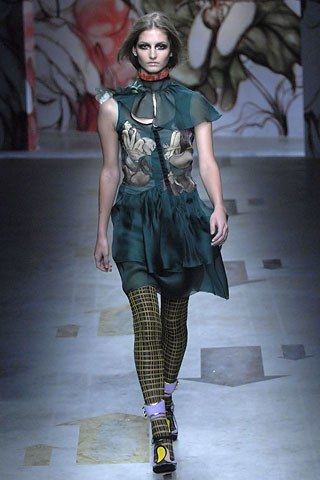 Emerald green silk organza dress by Prada, A-line skirt with layered organza hem detail