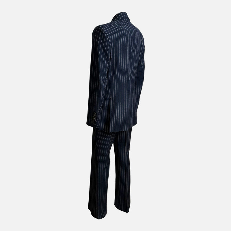Gucci by Tom Ford F/W 1996 Navy Pinstripe Double-Breasted Wool Trouser Suit