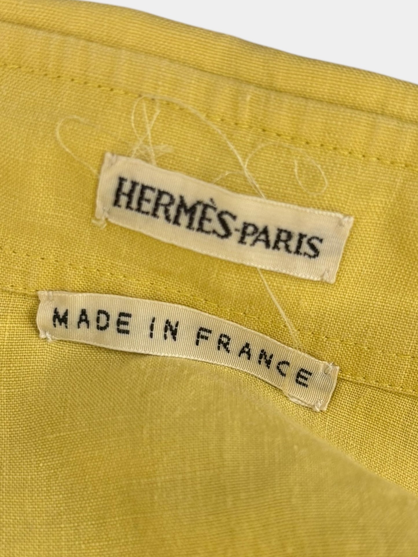 Hermes by Martin Margiela SS01 Yellow Linen Shirt