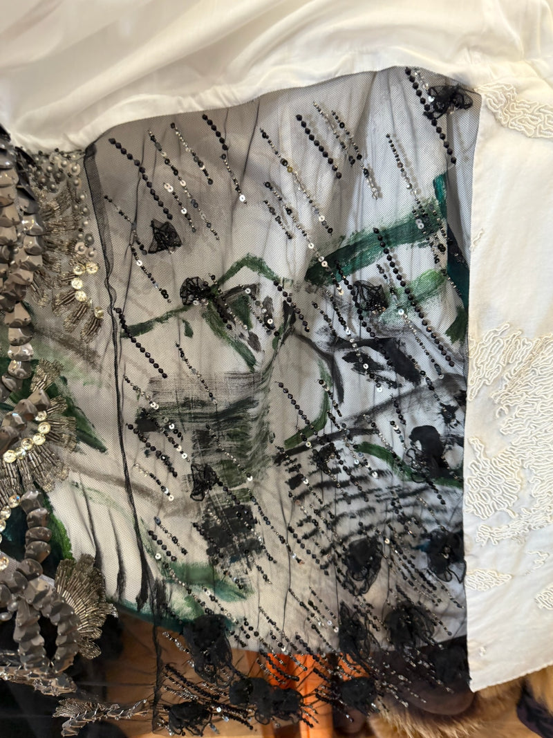 Yohji Yamamoto S/S 2020 White Balloon-Hem Embellished Shirt Dress