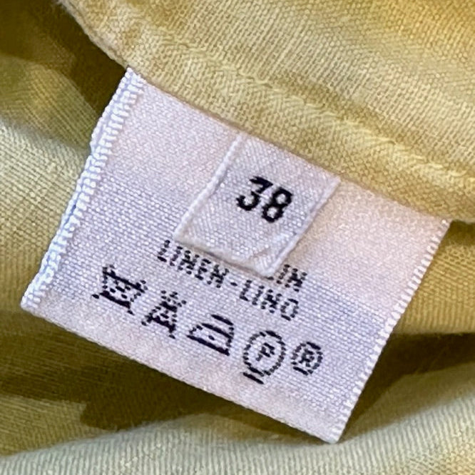 Hermès by Martin Margiela S/S 2001 Yellow Linen Pintucked Sleeveless Shirt Dress