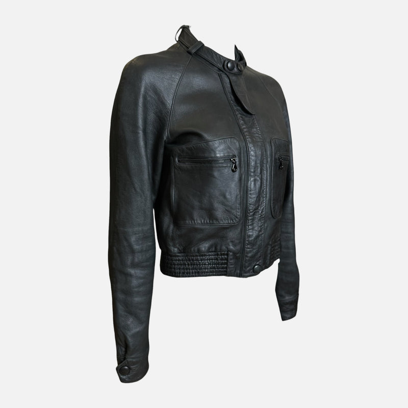 Chloé by Phoebe Philo F/W 2006 Black Lambskin Cropped Moto Jacket