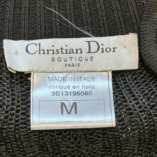 Christian Dior by John Galliano S/S 1999 Black Sheer Open-Front Cable-Knit Jacket