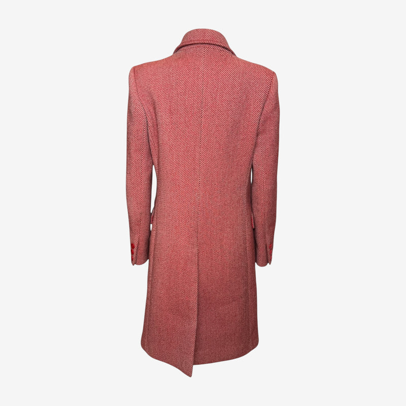 Miu Miu F/W 2000 Red Diagonal-Stripe Double-Breasted Midi Coat