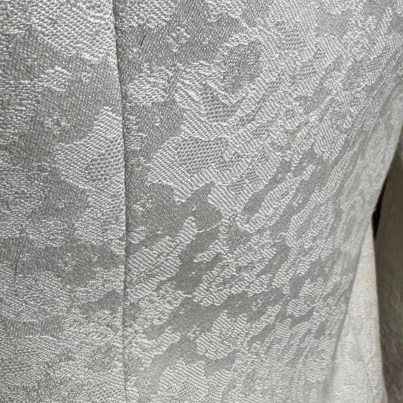 Christian Dior by John Galliano F/W 1998 Ivory Floral Brocade Jacket With Silver Fox Fur Trim