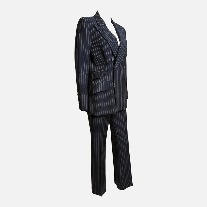 Gucci by Tom Ford F/W 1996 Navy Pinstripe Double-Breasted Wool Trouser Suit