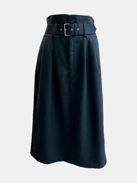 Comme Des Garcons FW89 Belted Wool Black Skirt