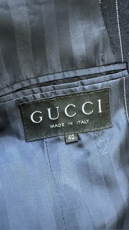 Gucci by Tom Ford F/W 1996 Navy Pinstripe Double-Breasted Wool Trouser Suit