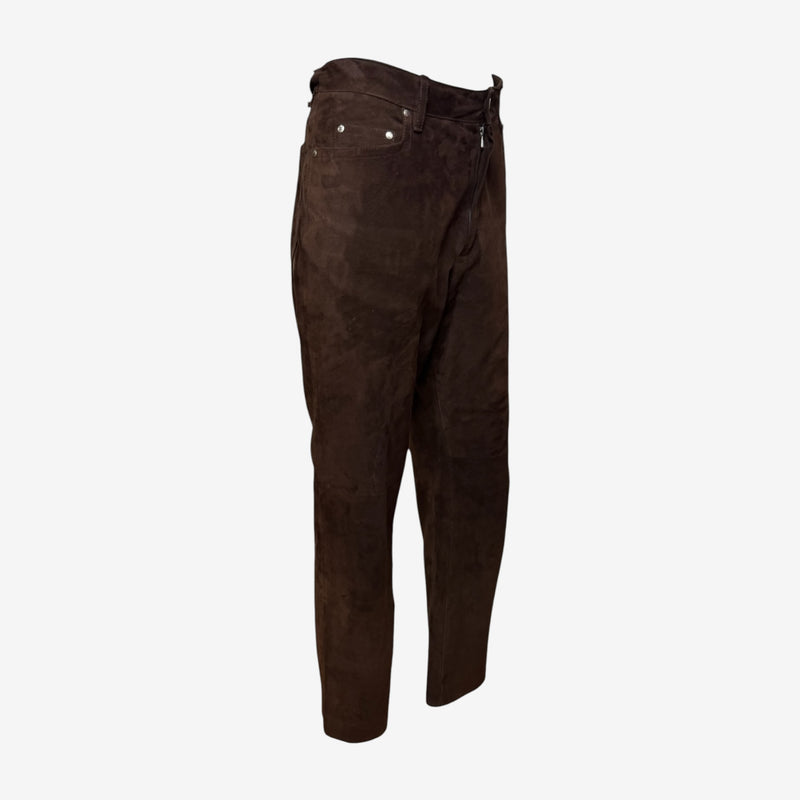Hermès by Martin Margiela S/S 2001 Brown Suede Straight-Leg Trousers