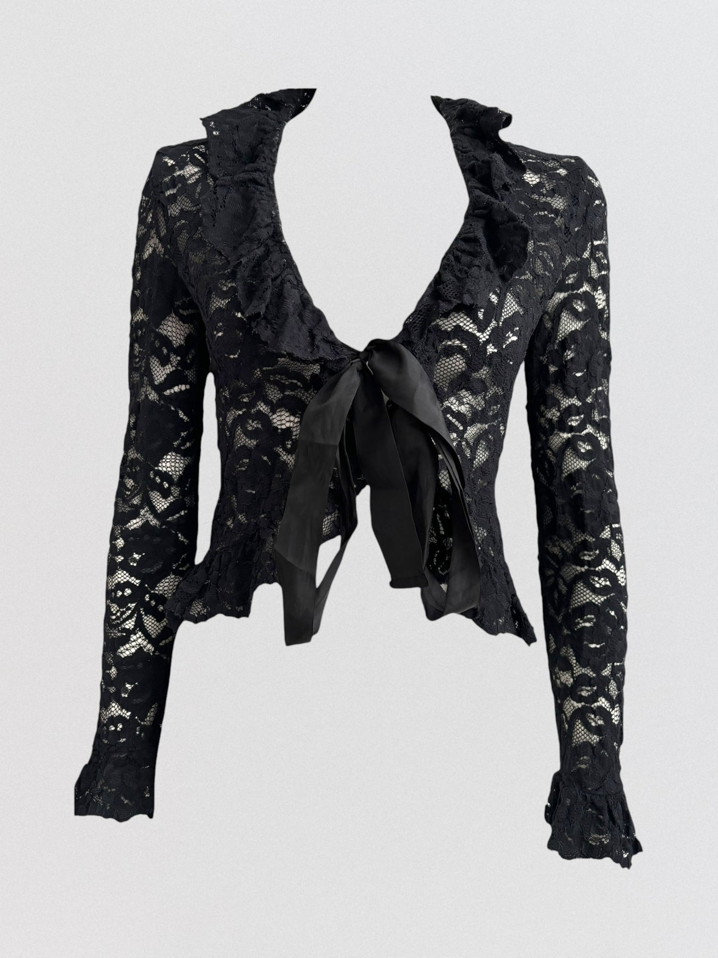 Alexander McQueen Spring 1999 Black Lace Shirt