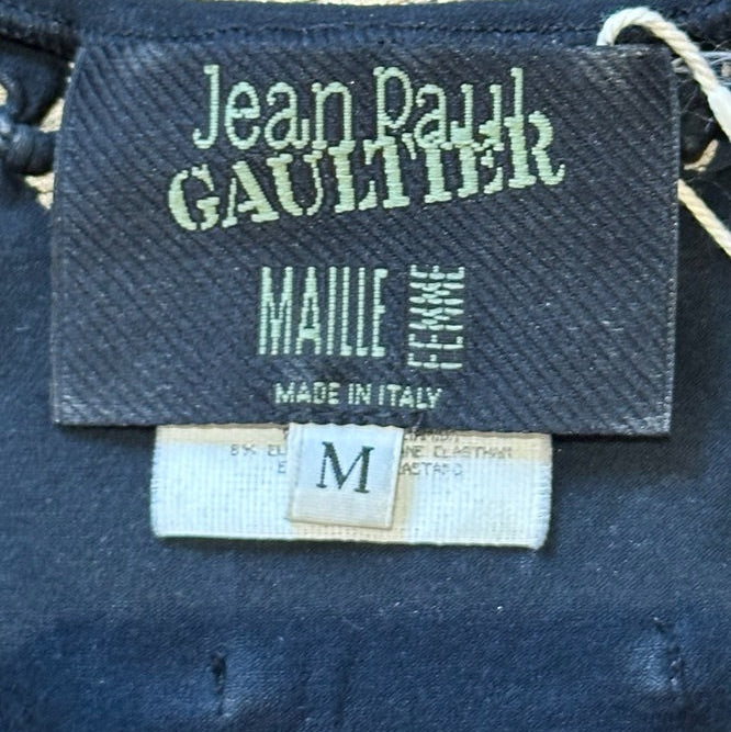 Jean Paul Gaultier S/S 2001 Black Leather Braided-Front Tank Top