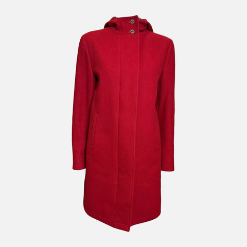 Miu Miu F/W 2000 Red Hooded Midi Coat