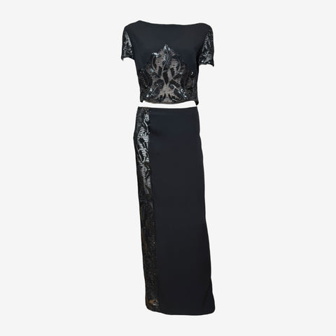 Valentino Boutique F/W 1996 Beaded Black Evening Ensemble