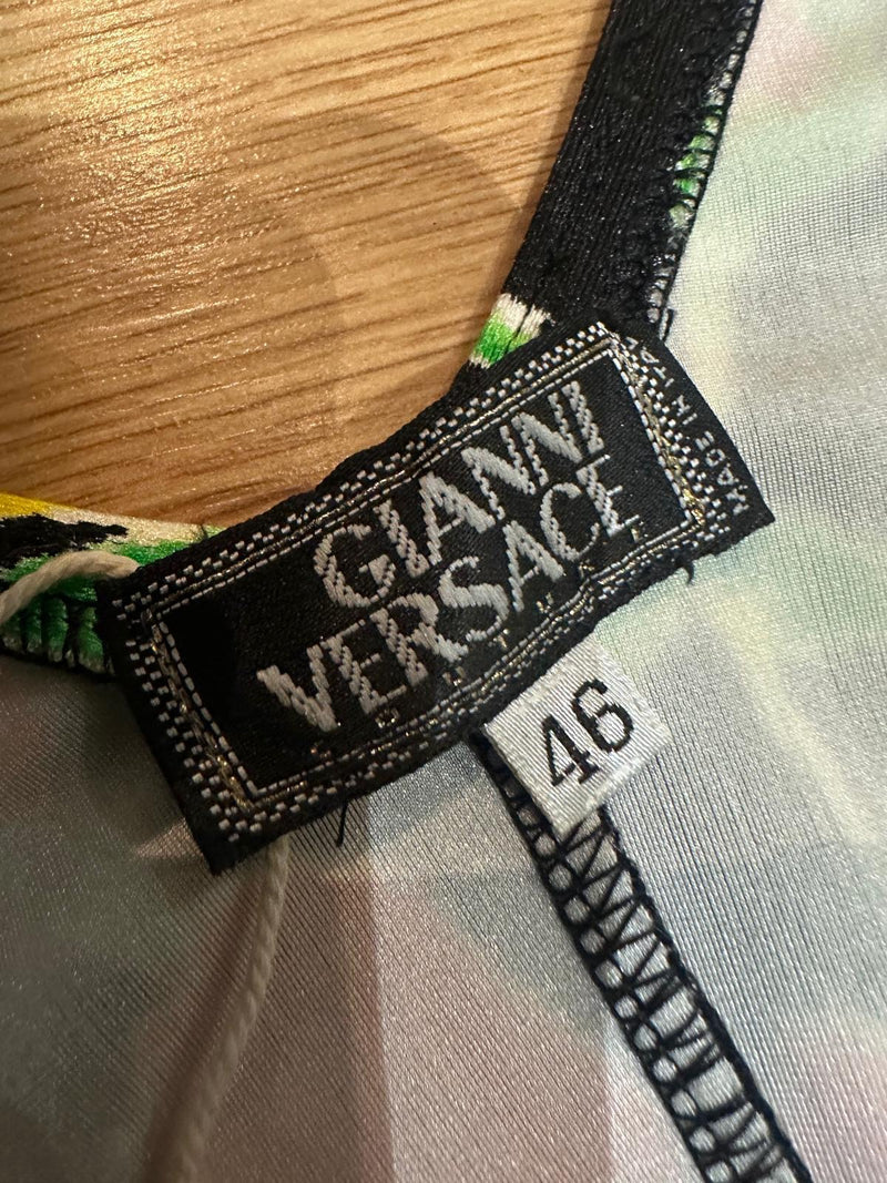 Gianni Versace S/S 1995 Black Floral-Printed Sleeveless Midi Dress