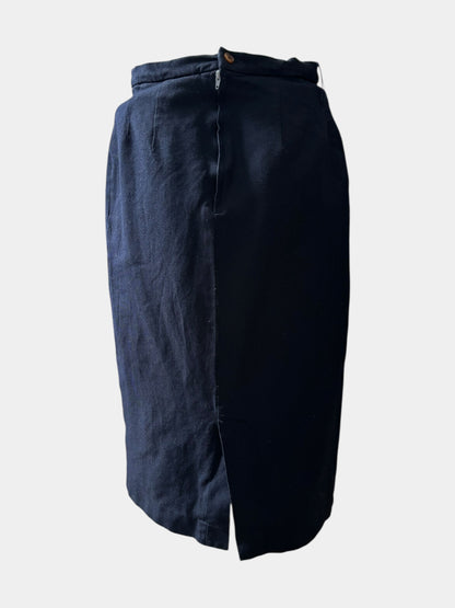 Comme Des Garcons FW11 Navy Dyed Midi Skirt