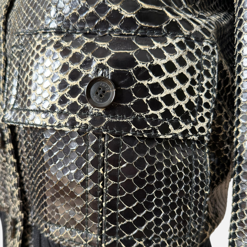 Gucci S/S 2009 Black Python Snakeskin Cropped Bomber Jacket