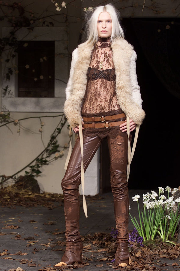 Dolce & Gabbana F/W 2001 Shearling Lamb Fur Wrap Jacket