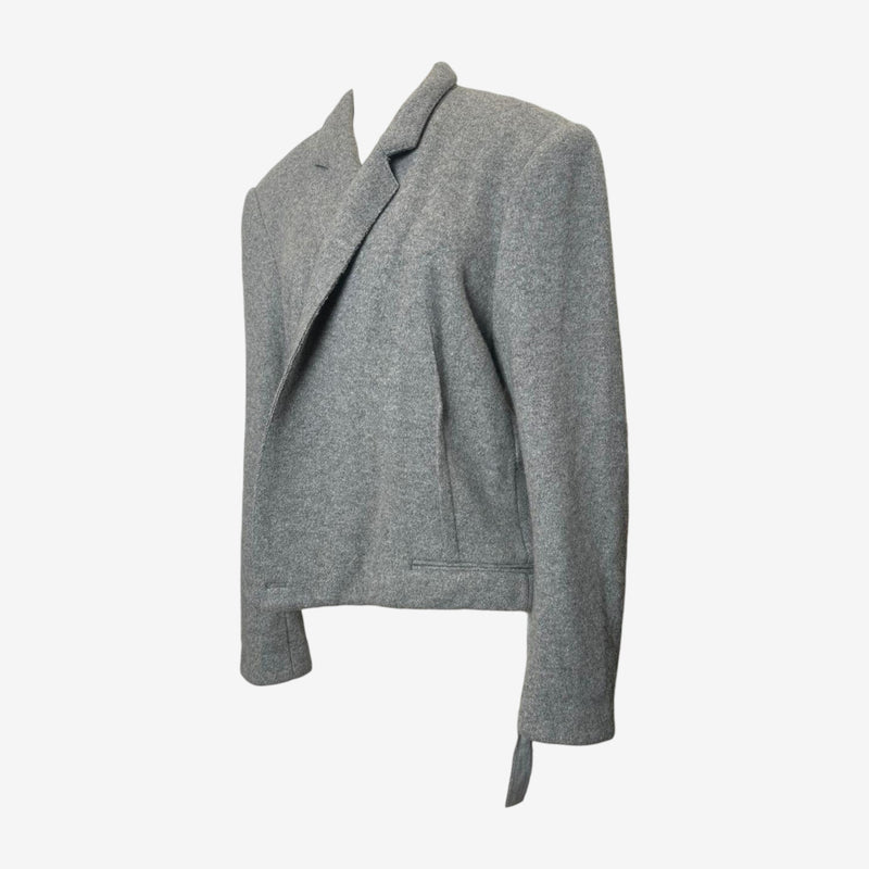 Haider Ackermann cropped wide blazer, interior showing unlined construction and clean finishing